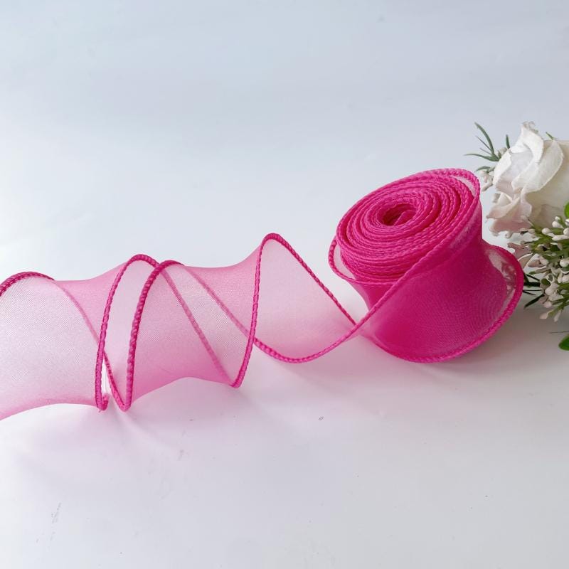 Ruban organza queue de poisson : 4 cm de large, tissu pour nœuds à faire soi-même, décoration de mariage (10 yards)