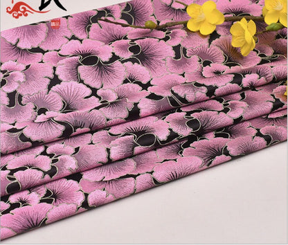 Ginkgo Biloba Silk Brocade Fabric: Cheongsam Cushion Upholstery, 29.5"W
