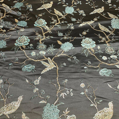 Tissu brocart jacquard Oiseau d'argent : Cheongsam, Qipao, Costume, Décoration (57 po de largeur)