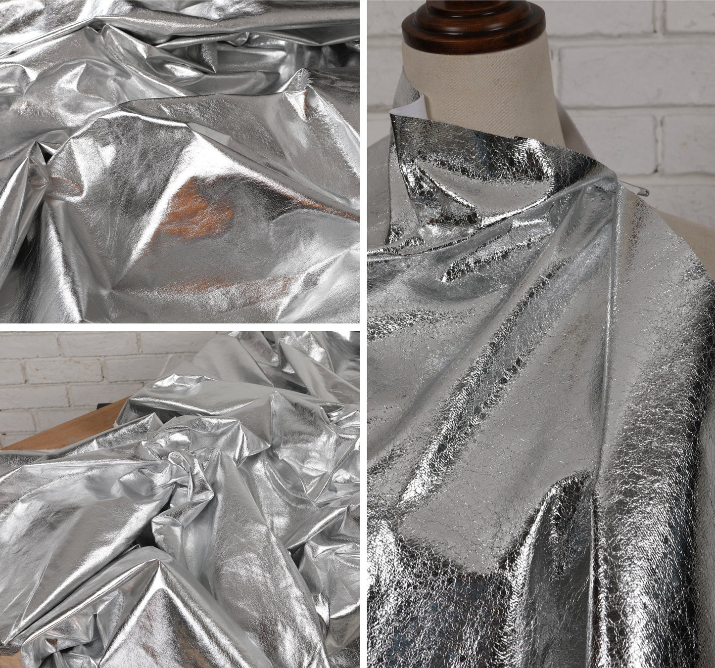 Mirror Coated Silver TPU Fabric: Metallic Designer Clothing Material