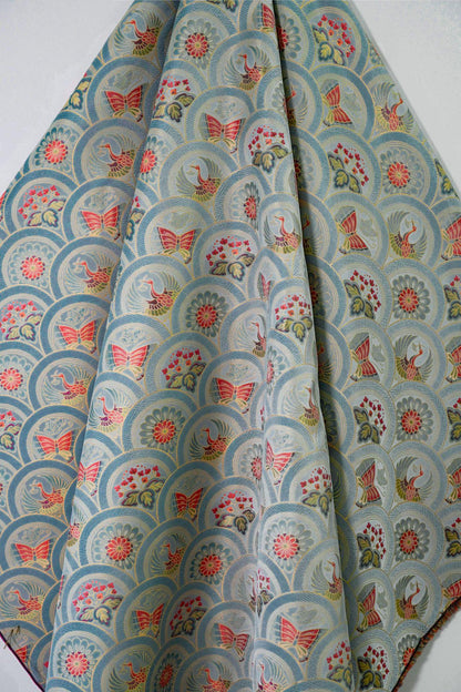 Butterfly Phoenix Jacquard Fabric: Embossed Woven Textile, 64"W