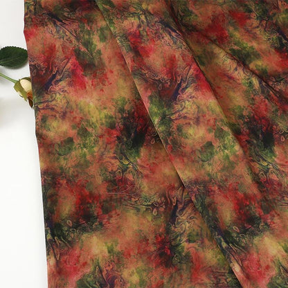 Tissu satiné rose turquoise ombré | Teinture nuage pour ameublement et costumes (150 cm de large)