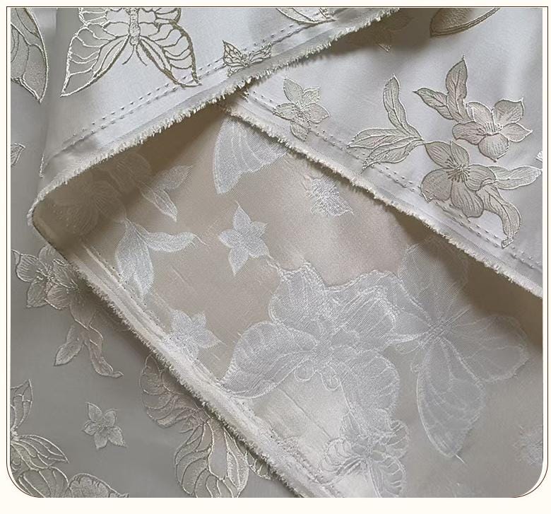 Butterfly 3D Embossed Woven Jacquard Fabric for Dressmaking & Crafts, 58"Wide