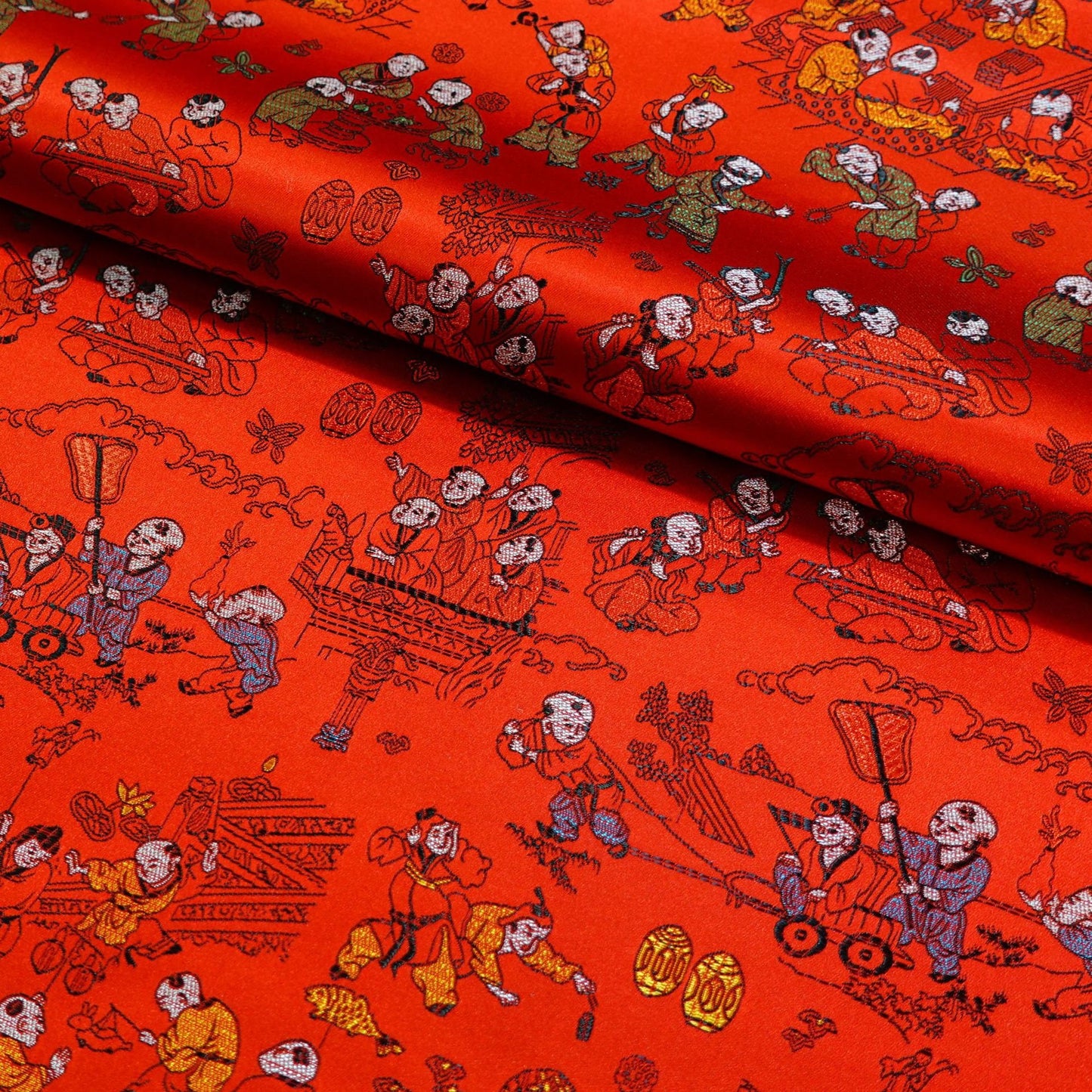 Ancient Baizi Brocade Fabric: 45"W Chinese Wedding Damask
