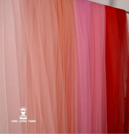 Tissu en maille transparente rouge ��" Gaze de polyester large