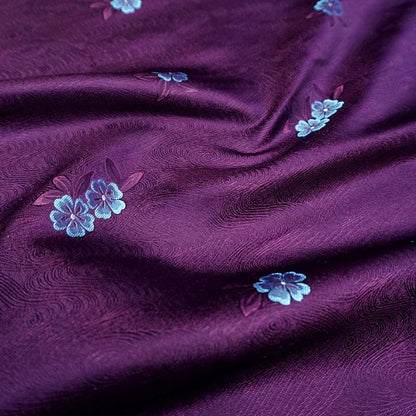 Peach Blossom Silk Brocade Fabric: Chinese Cheongsam Hanfu Material, 29.5"wide