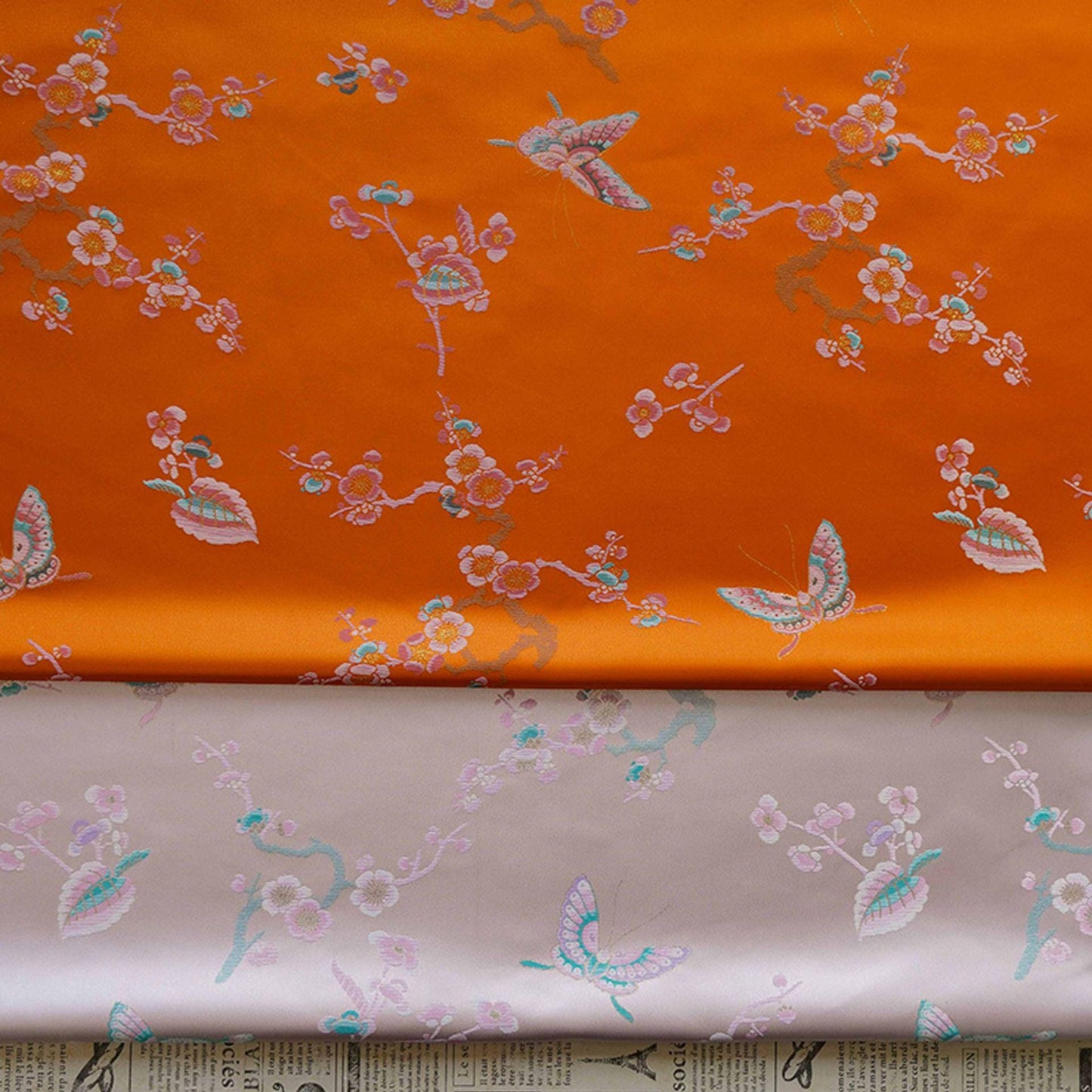 Butterfly Jacquard Brocade Fabric: Japanese Style Damask (By The Meter)