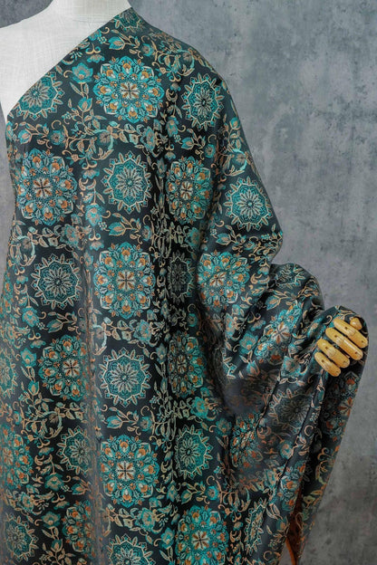 Jacquard floral irisé de luxe avec fils d'or ��� Mode et artisanat Fabr"Large
