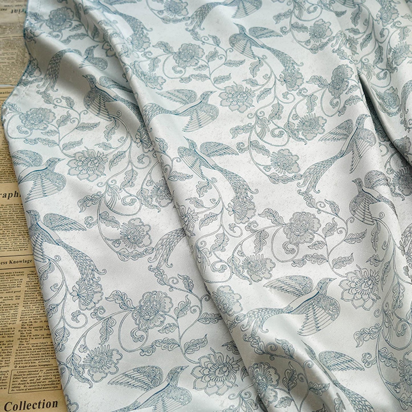 Phoenix Brocade Jacquard Fabric: Retro Palace Style Damask (by the meter)