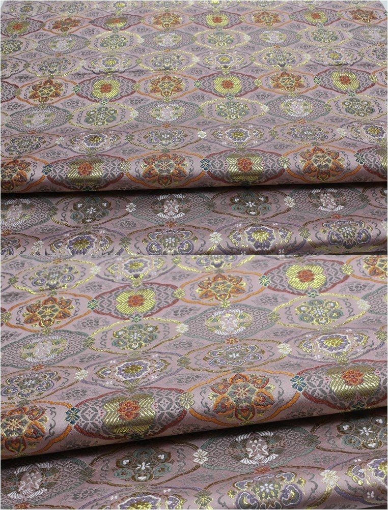 Japanese Floral Jacquard Brocade Fabric: Silk Rayon Blend (29.5" Width) - Poppylollipop