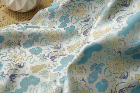 Kirin Song Brocade Fabric: 59"W Rayon Damask, Sewing Material