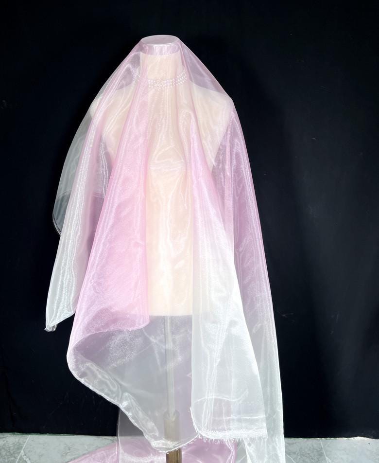Gradient Organza Fabric: Colorful Wedding Dress Net Yarn, 59"W
