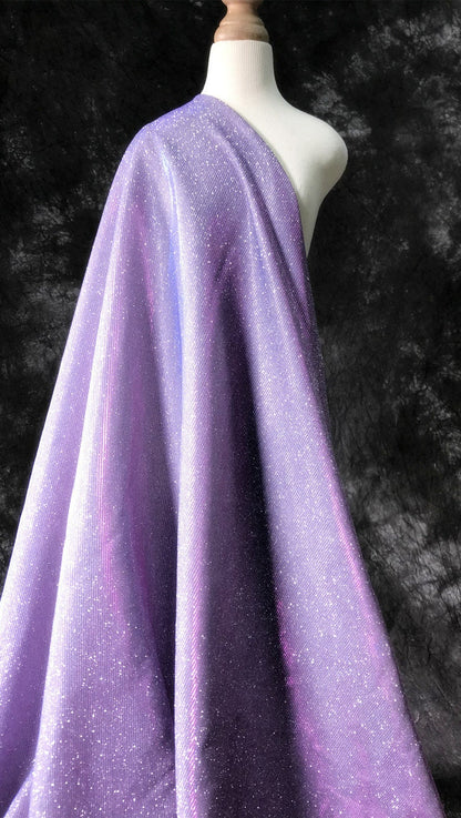 Galaxy Glitter Pleated Knitted Fabric: 57"W Crepe Designer Fabric