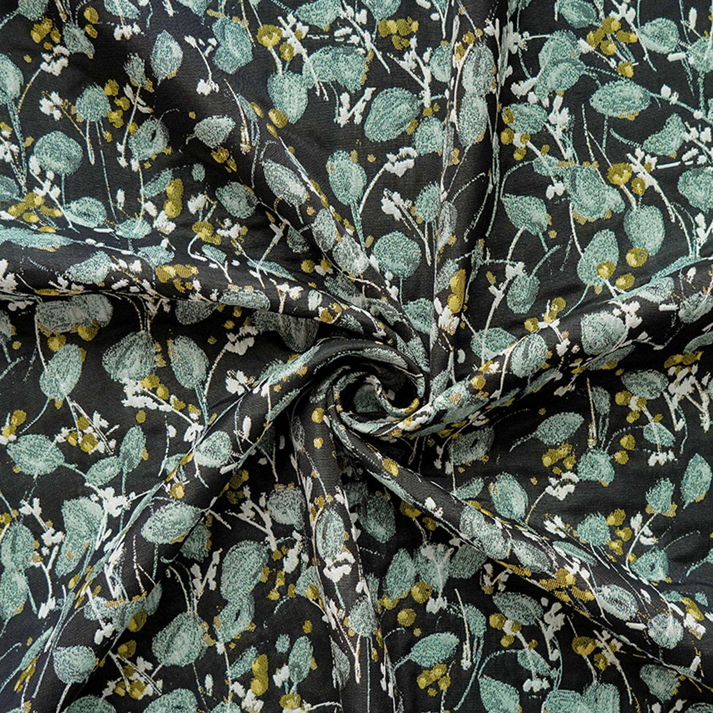 Tissu jacquard tissé à motif floral : revêtement d'ameublement réversible rétro, couture DIY - 140 cm de large