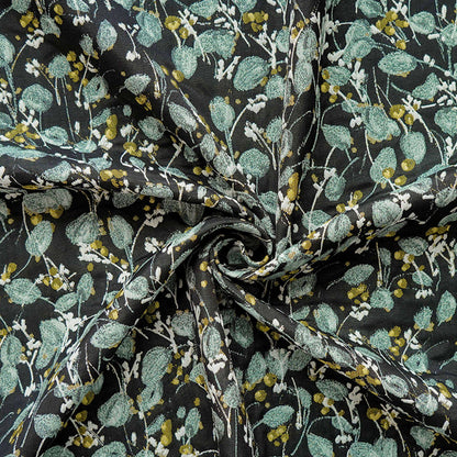 Tissu jacquard tissé à motif floral : revêtement d'ameublement réversible rétro, couture DIY - 140 cm de large