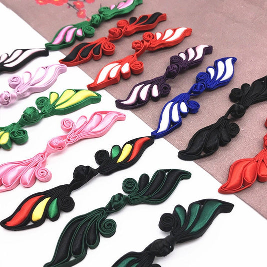 23 colors Leaves Handmade Sewing Fasteners Chinese Closure Knot Cheongsam Frog Buttons