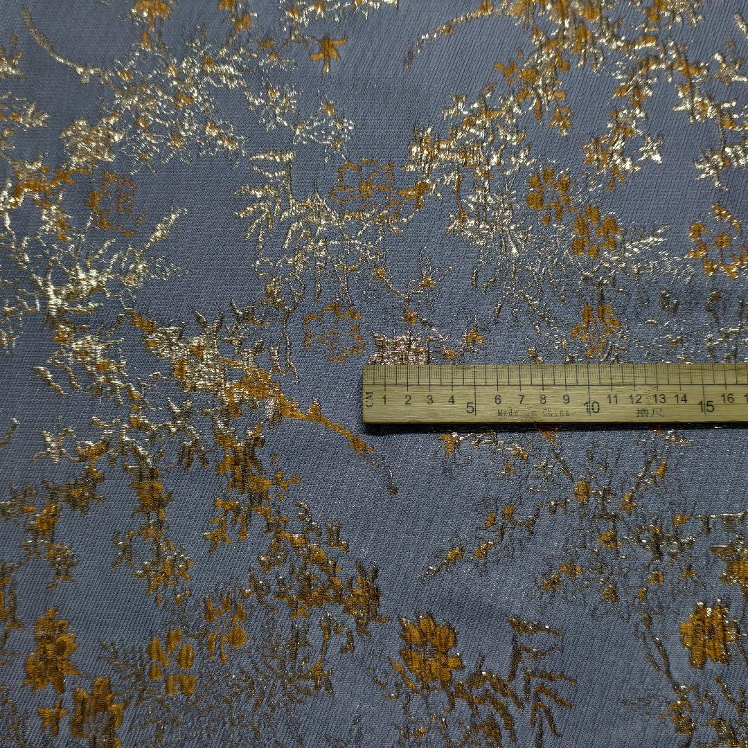 Burnt Orange Gold Thread Jacquard Fabric: 52" Wide Cotton Blend