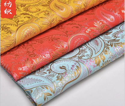 Tissu brocart à motifs cachemire : tissu pour coussin Cheongsam en rayonne (150 cm de large)