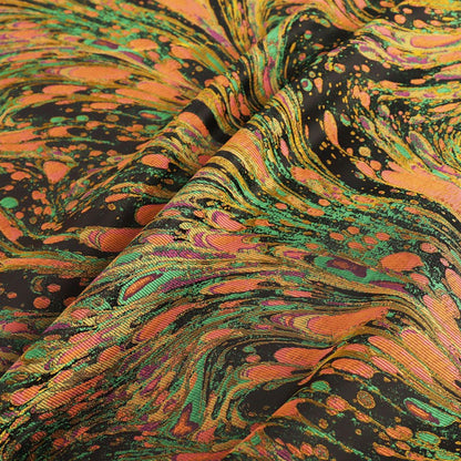 Phoenix Tail Jacquard Fabric: 3D Gold Thread Upholstery, Costume, Decor
