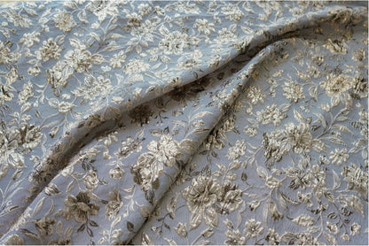 Tissu jacquard floral doré réversible : matériau de couture pour ameublement gaufré, largeur 60