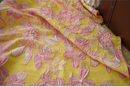 Gold Thread Floral Jacquard Fabric: 3D Upholstery, Costume, Decor - 54" Wide