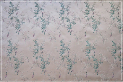 Floral Bamboo Brocade Satin Fabric - Light Purple, 59" Wide