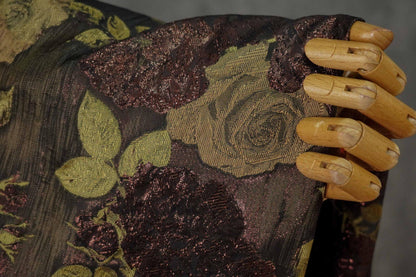 Rose Jacquard Brocade Fabric | Embossed Floral Dress Material, 59" Wide
