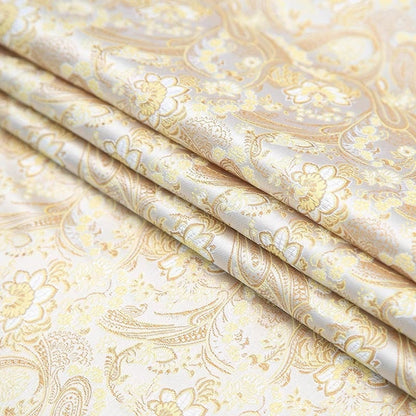 Tissu brocart à motifs cachemire : mélange de rayonne et de nylon noir et blanc, 89 cm de large, décoration de costumes