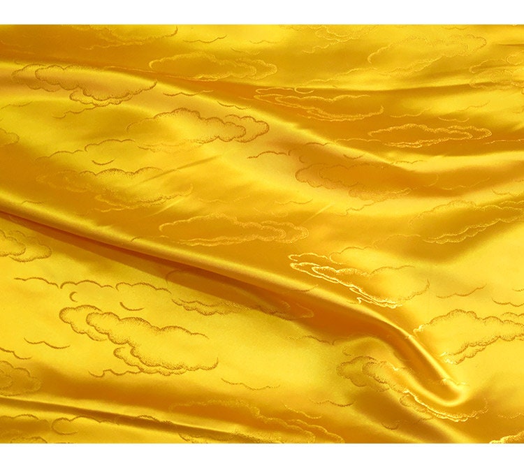 Gold Brocade Fabric: Chinese Jacquard Satin, Home Decor Sewing Fabrics