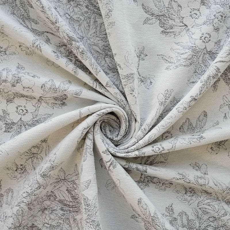 Tissu jacquard chenille à motif floral : 150 cm de large, pour l’ameublement, les costumes et la décoration.