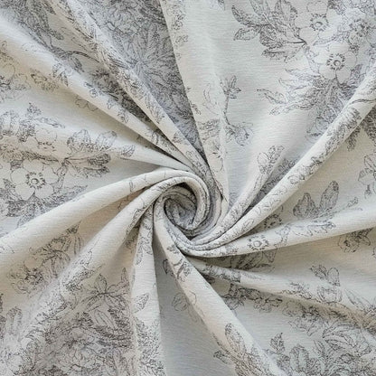 Tissu jacquard chenille à motif floral : 150 cm de large, pour l’ameublement, les costumes et la décoration.