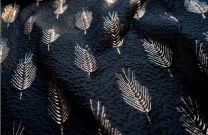 Gold Feather Jacquard Brocade Fabric: 55" Wide Upholstery Sewing Material