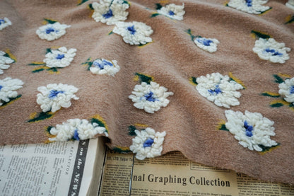 Retro French Daisy Plush Fabric: Cosplay Costume Material (63" W)