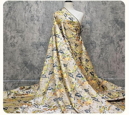 Floral Jacquard Fabric ��� Textured Brocade Material for Dresses, Hanfu, Costumes & Home Decor, sell by the met"Wide