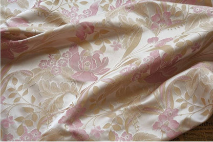 Lotus Brocade Satin Fabric: 60" Wide Chinese Style Sewing Material