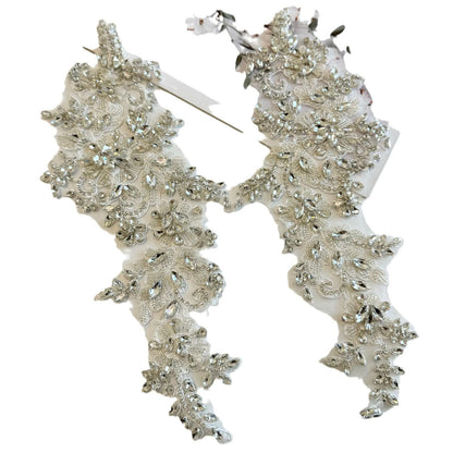 Applique florale à sequins en forme de diamant - Dentelle en maille brodée, loisirs créatifs