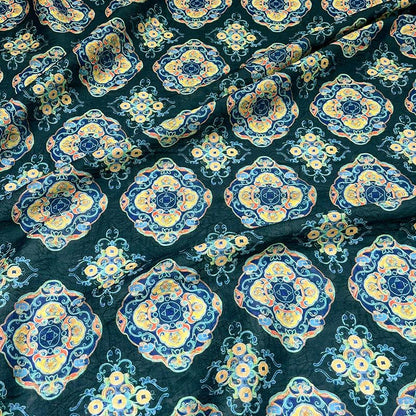 Dunhuang Buddha Tencel Fabric: Asian Style Upholstery, Scarf & Curtain