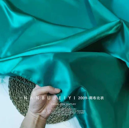 Two Tone Silky Taffeta Fabric: Chameleon Reflective Hanbok Dress, 59"W, Meter