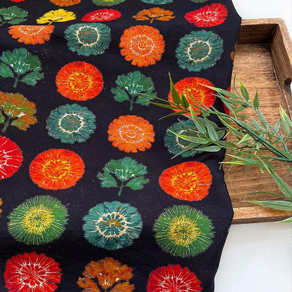 Tissu pour patchwork, tissu en coton à motif d'arbres fleuris ��� Style asiatique coloré Pri" Large