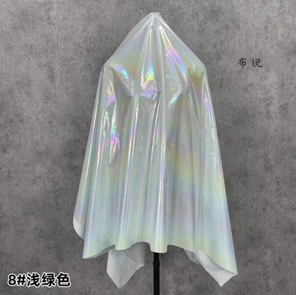Metallic Silver Pleated Waterproof Fabric: Holographic Padded Jacket Material