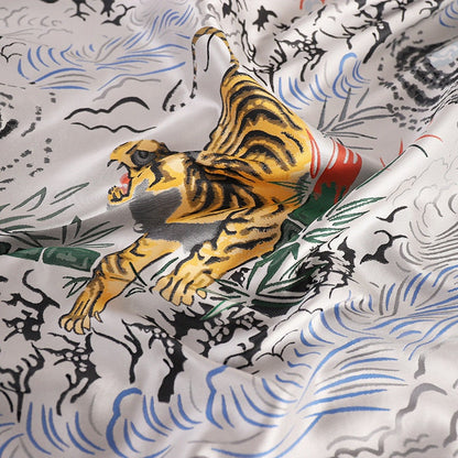 Jacquard Tiger Fabric: Soft Polyester Sewing Material (59" Wide)