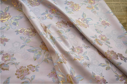 Tissu jacquard à motif floral : Damas rétro palais, 150 cm de large, vendu au mètre