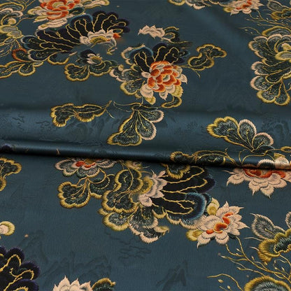 Tissu jacquard satiné : soie shantung imprimée numériquement, 150 cm de large – Ameublement, costumes, rideaux