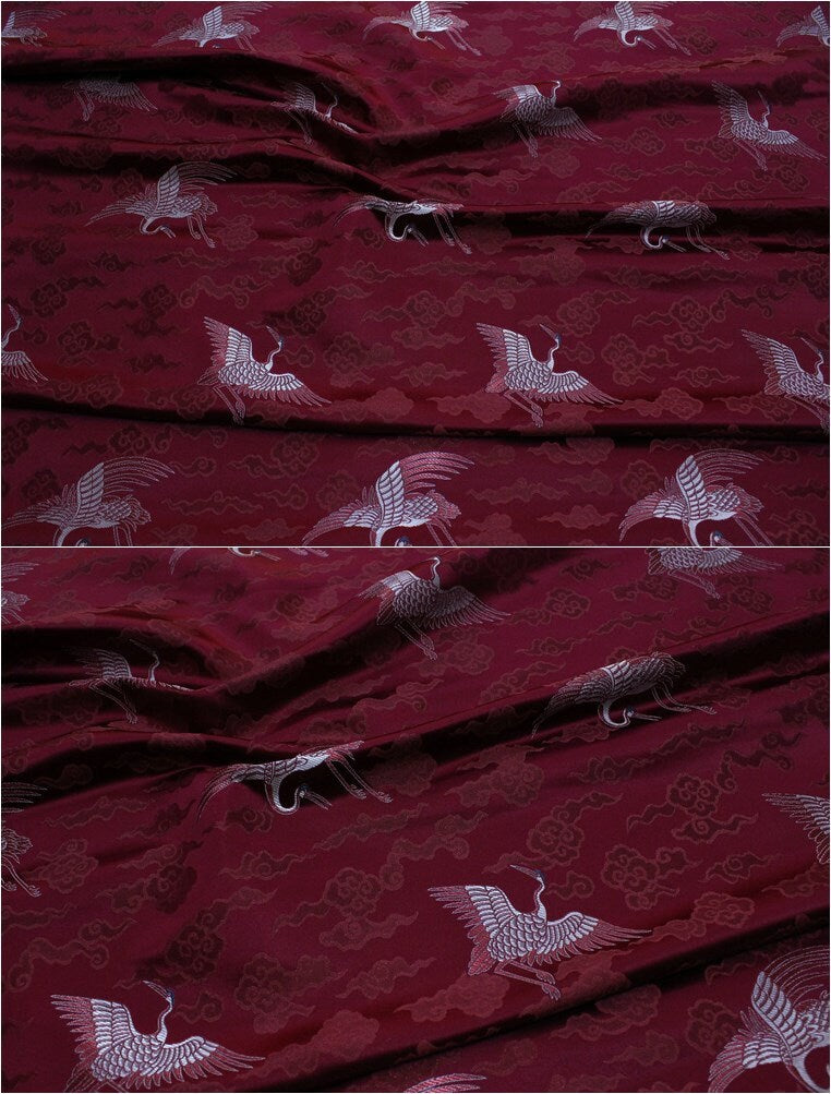 Crane Brocade Fabric: Colorful Cheongsam Qipao Material