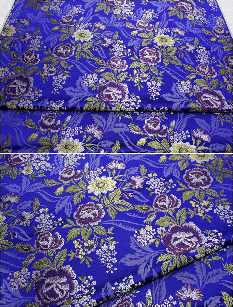Silk Brocade Fabric: 3D Peony Flower Design, Wedding Apparel (By 1 Meter)