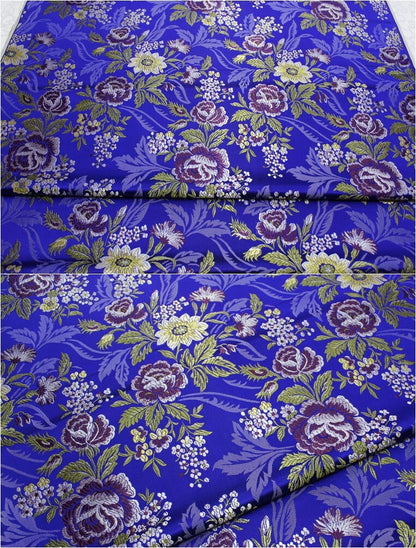 Silk Brocade Fabric: 3D Peony Flower Design, Wedding Apparel (By 1 Meter)