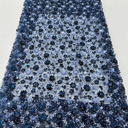 Embroidered Blossom Lace Fabric: Multi-Color Sequin Floral Appliqu��" Wide