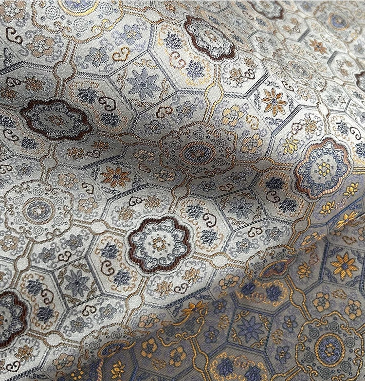 Zen Flower Brocade Fabric: 55" Wide Rayon Blend, Costume Decor