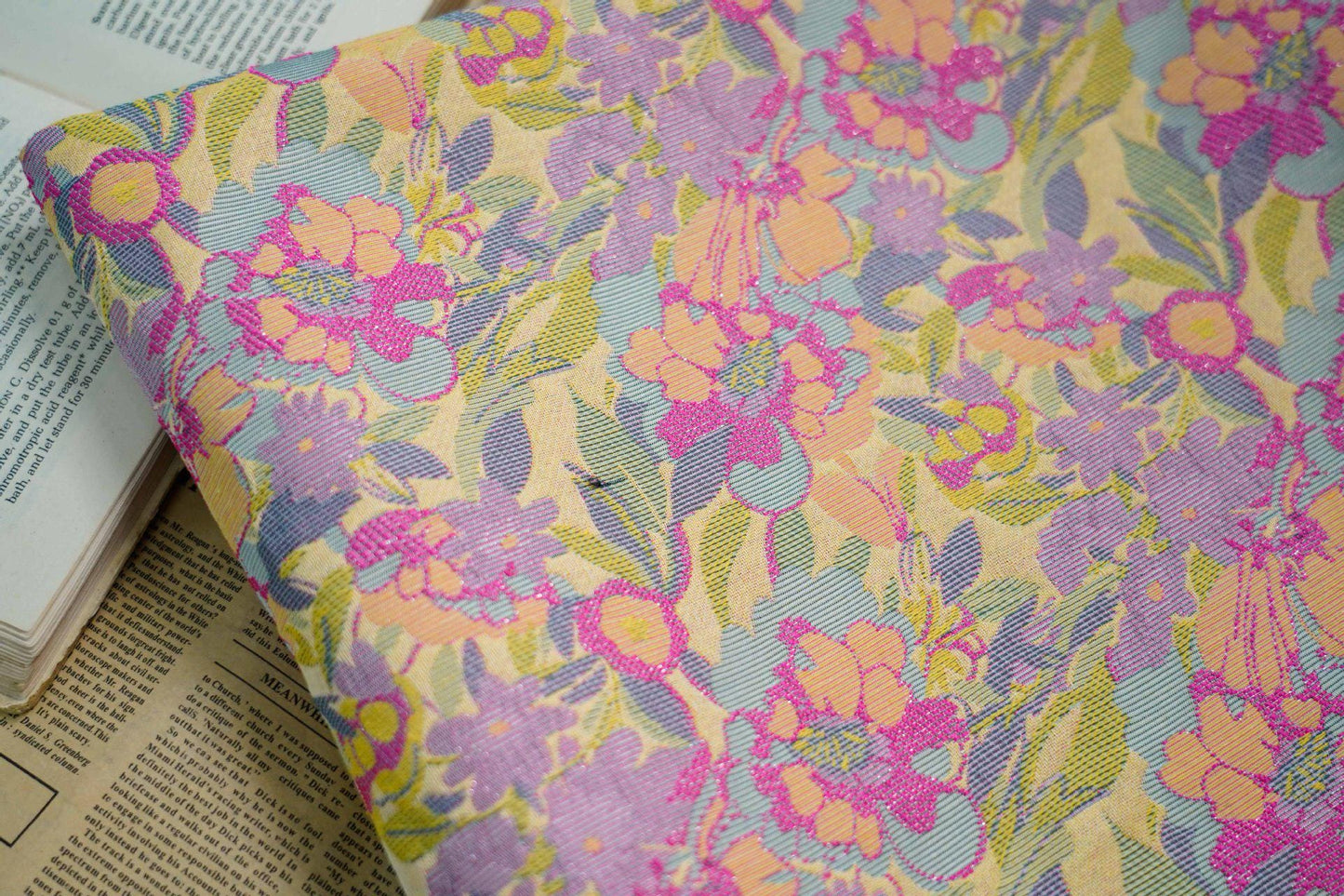 Floral Jacquard Fabric: 3D Texture Upholstery, Costume, Decor - 57"W