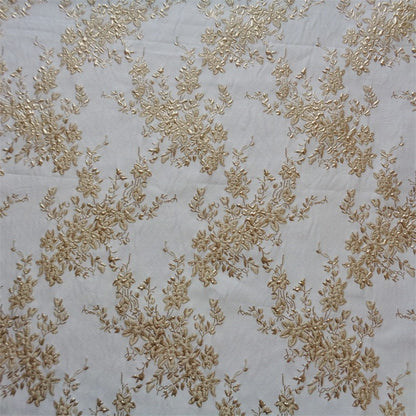 Gold Thread Floral Jacquard Fabric: 3D Texture Upholstery, Costume - 56"W